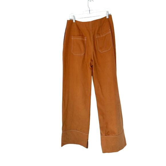 OhSevenDays Brown Copper High Waisted Pick Pocket Wide Leg Trousers Size XL - Picture 12 of 16